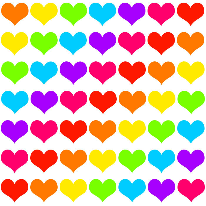 Rainbow Hearts - ClipArt Best
