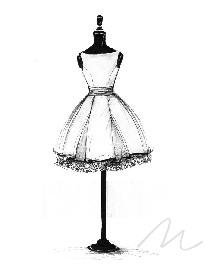 Simple Drawing A Dress Sketch for Kids