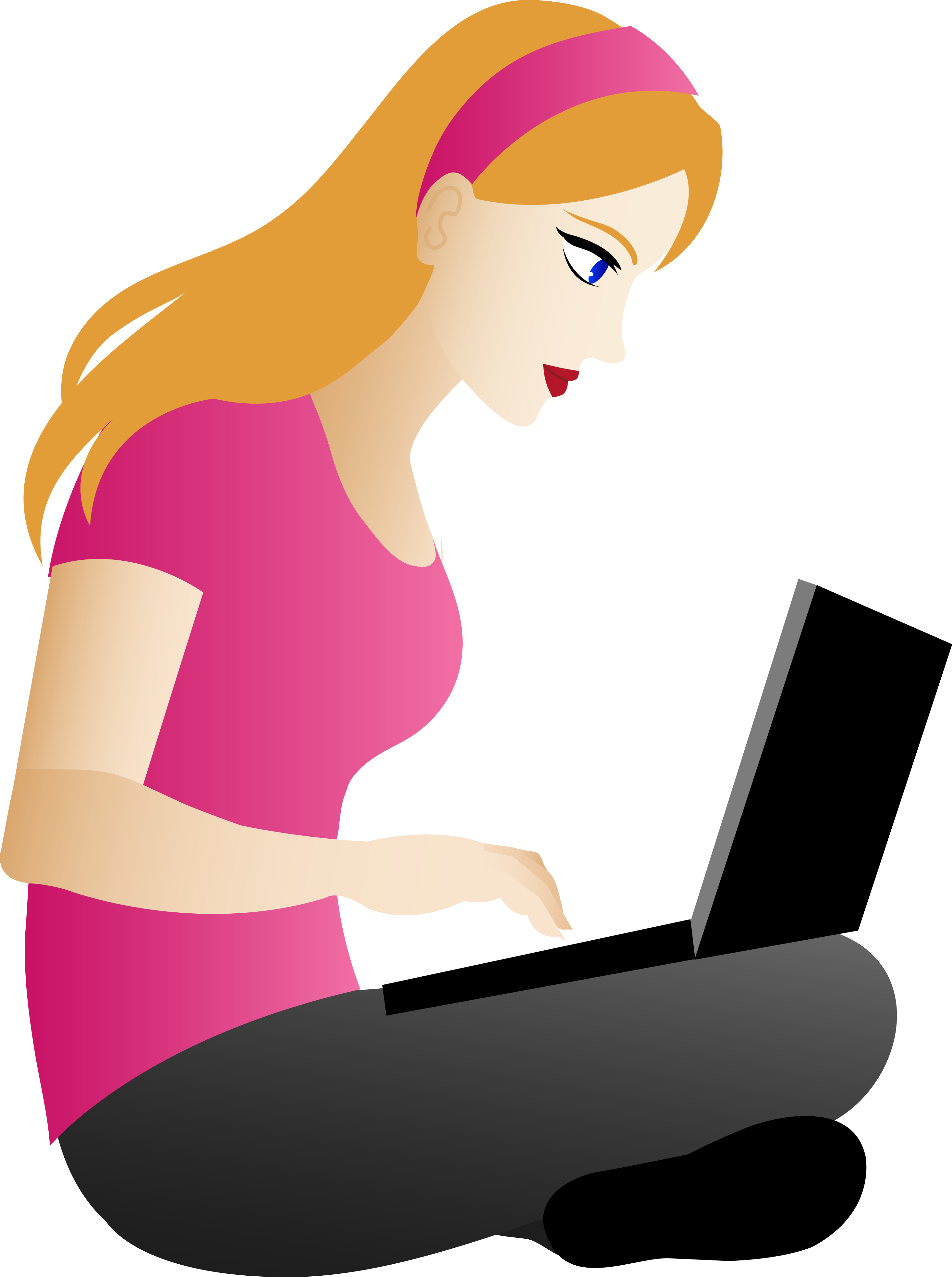 Person using laptop clipart
