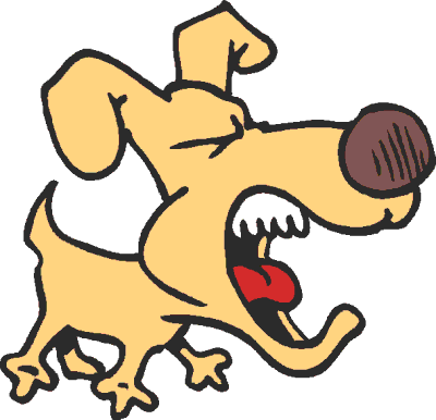 Angry dog scared dog clipart