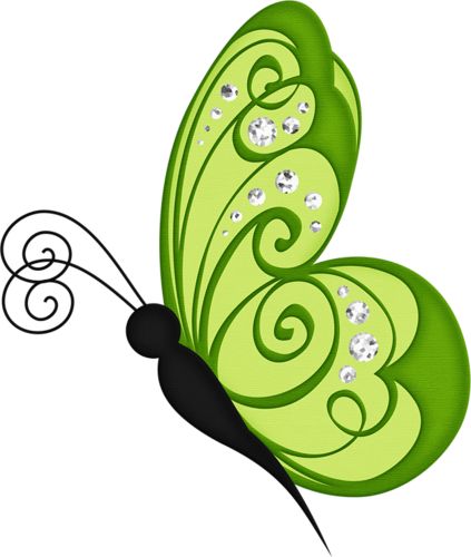 green butterfly clip art - photo #33