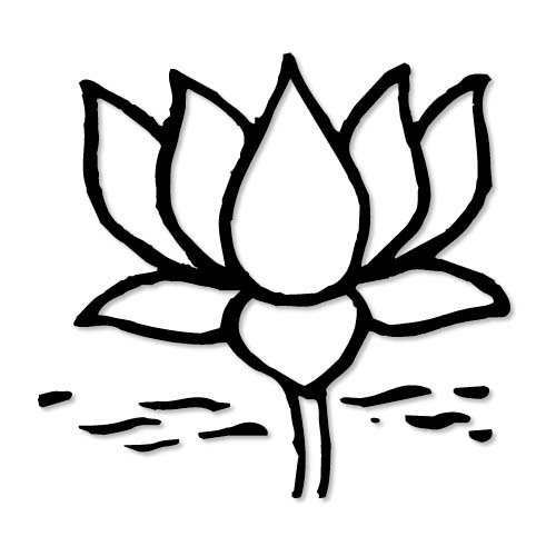 Lotus clipart black and white
