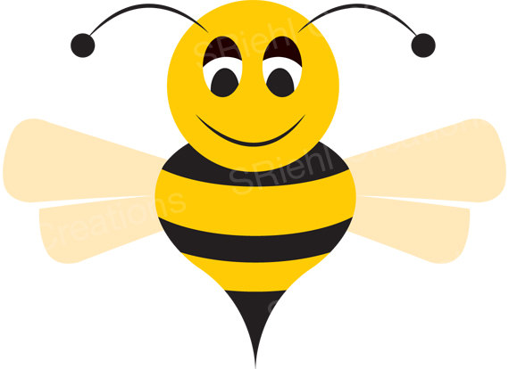 Blue bumble bee clipart