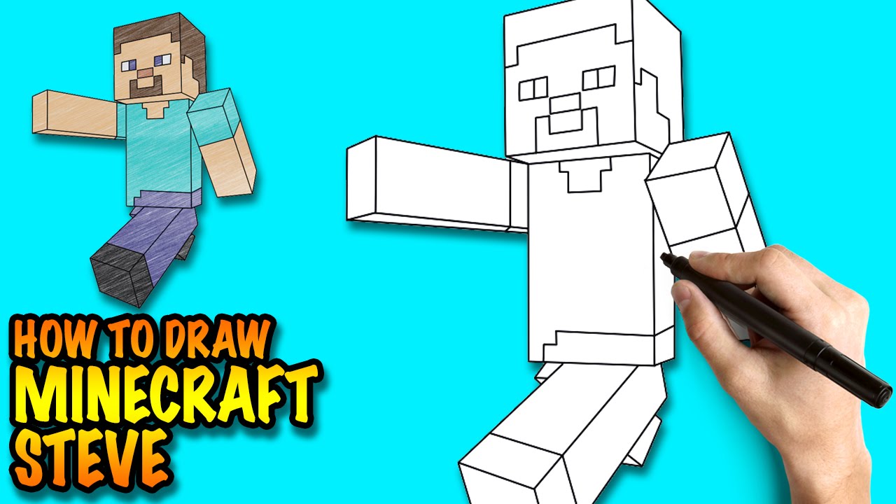 How to draw Minecraft Steve - Easy step-by-step drawing lessons ...