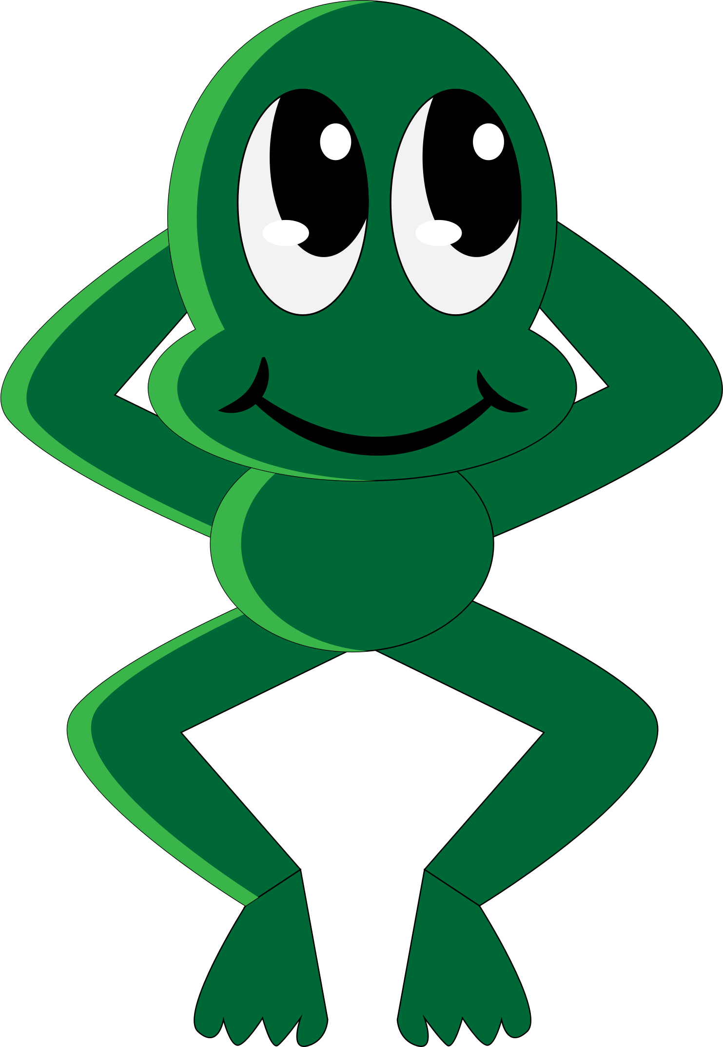Clipart - Relaxed Smiling Froggy