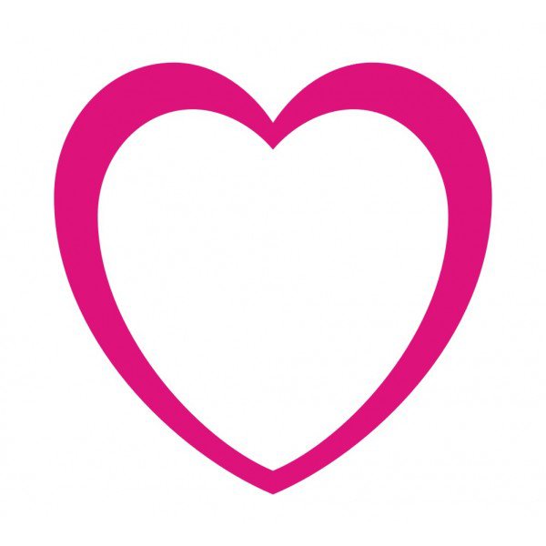 Pink heart outline clipart