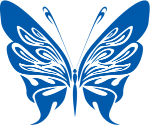 Flowers with butterfly clipart blue - ClipartFox