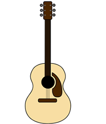 Acoustic Cartoon Guitar Step by Step Drawing Lesson