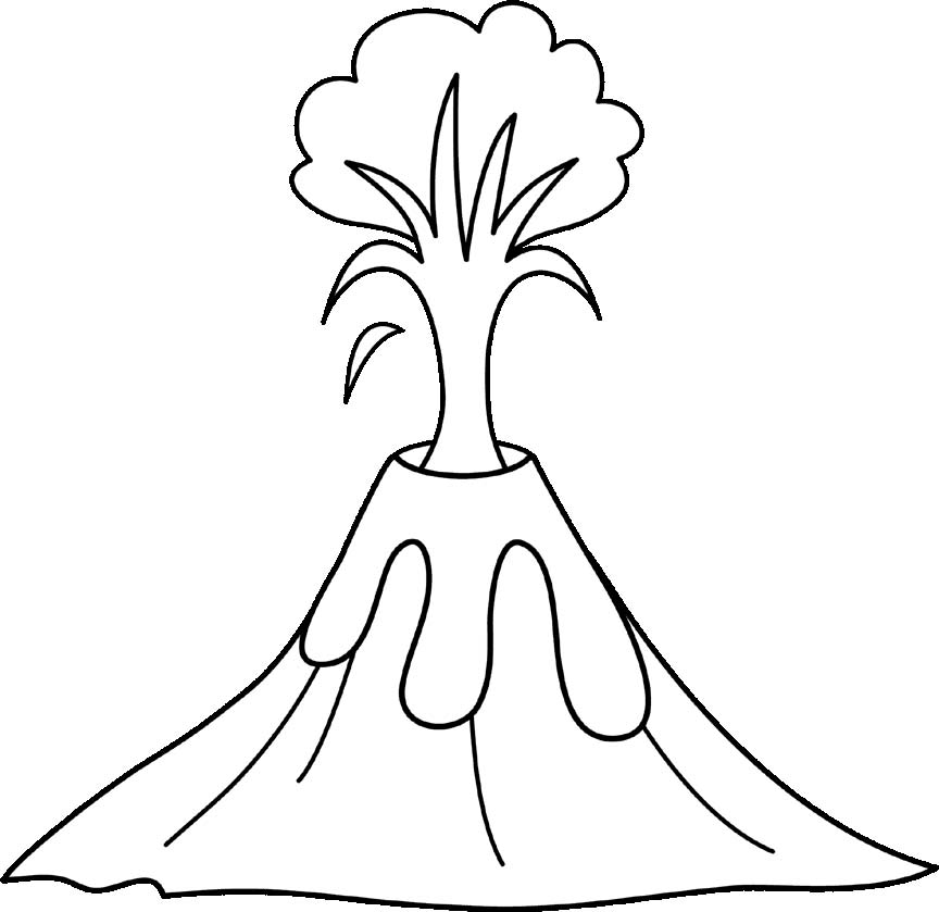 Volcano Clipart Black And White - Free Clipart Images