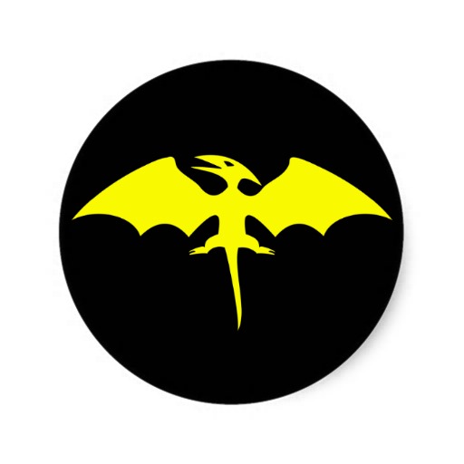 Pterodactyl Dinosaur Superhero Logo Classic Round Sticker | Zazzle