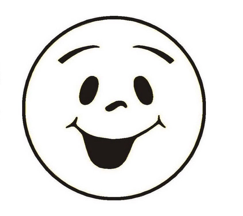 Smiley face black and white clipart