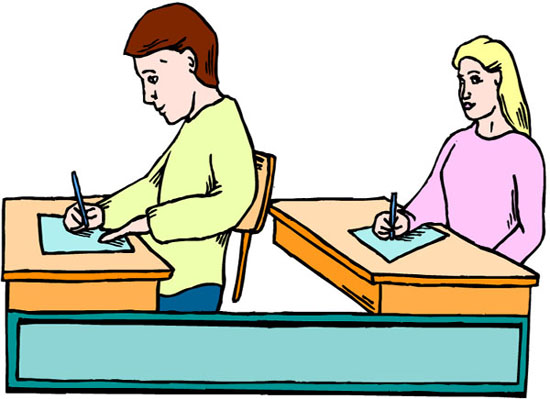 Clipart test taking students