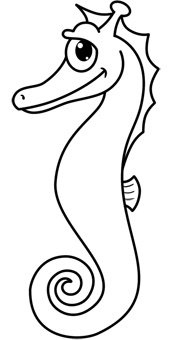 Draw a Cartoon Seahorse
