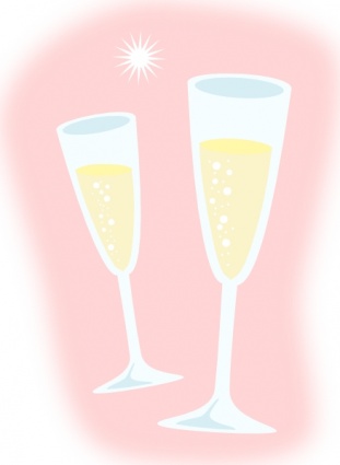 Champagne Glasses clip art vector, free vector graphics