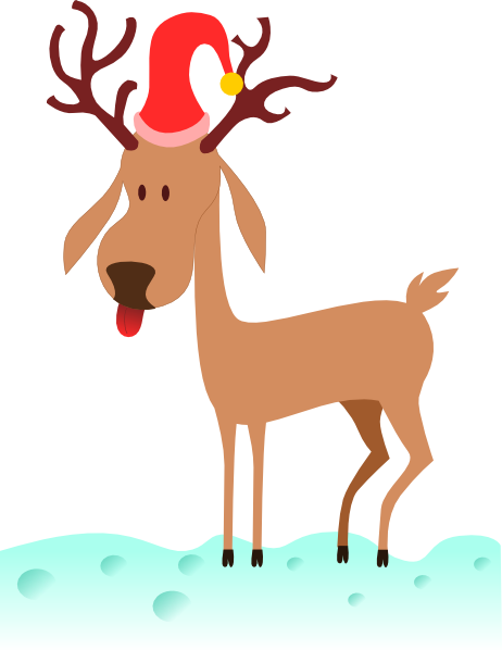 A Cartoon Reindeer clip art - vector clip art online, royalty free ...