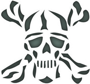 Skull and Crossbones Reusable Stencil | Dons Hobby Shop