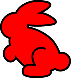 Red rabbit clipart