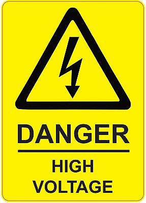 205x290mm Danger High Voltage Health AND Safety Signs Stickers ...