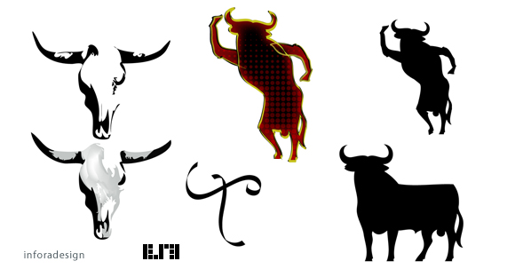 Spanish bull silhouette Free Vector / 4Vector