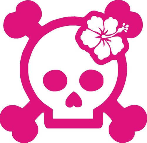 Girl Skull With Hibiscus Sticker [girl-skull-with-hibiscus ...