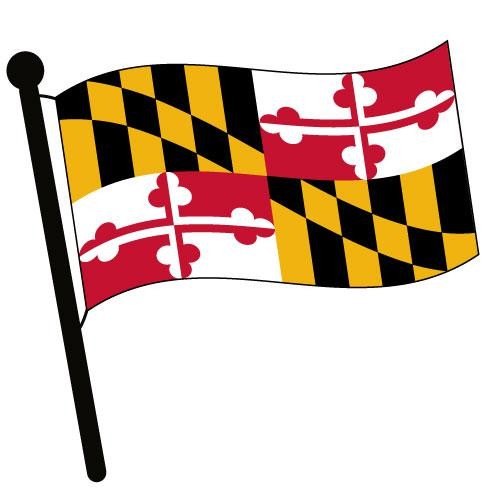 Maryland Waving Flag Clip Art - American Flag Pictures - Accessories