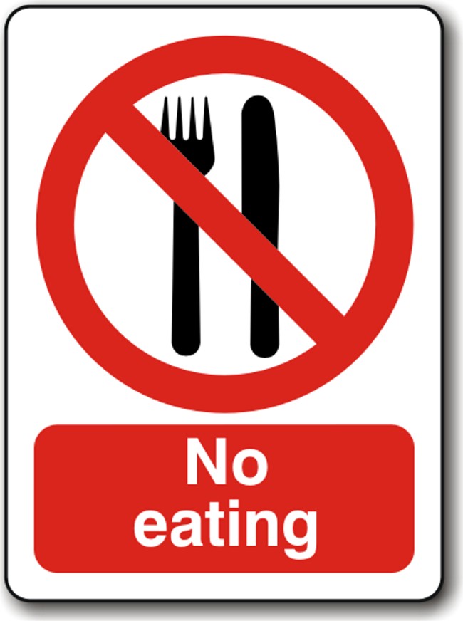 No Eating (in Prohibition Signs section) @ Prosol UK