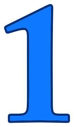 Blue number 1 clipart