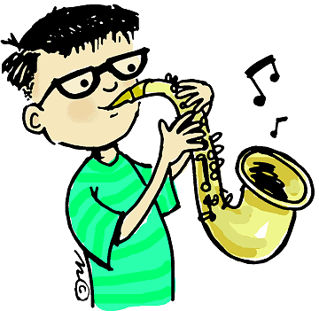 Cartoon alto saxophone clipart