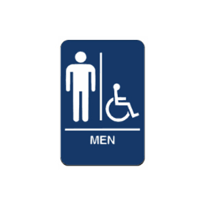 ADA Men Accessible Restroom Sign With Braille at Hand Dryers and More