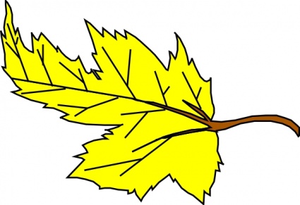 Yellow Leaf clip art vector, free vector graphics