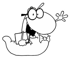 Bookworm Clipart Image - Bookworm Coloring Page