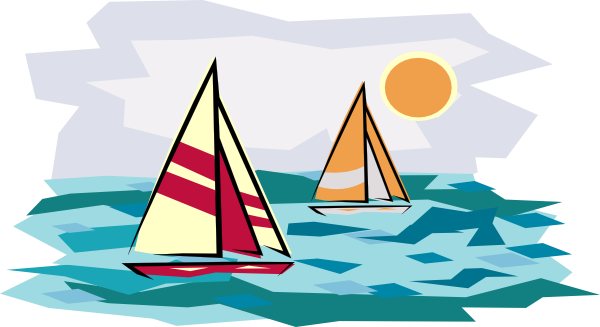 Two Sailboats In Sunset clip art Free Vector