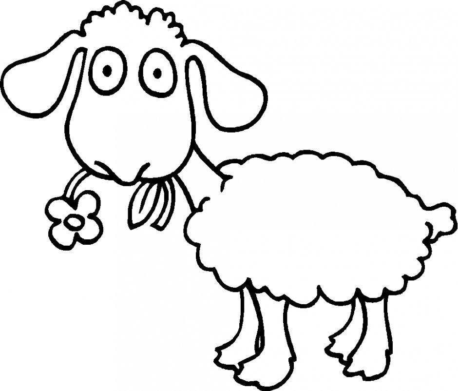 Sheep Outline Coloring Page - AZ Coloring Pages