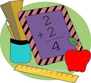 Kids learning math clipart