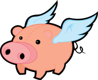 Flying pig clipart