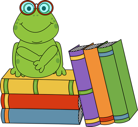 Frog Reading A Book Clipart