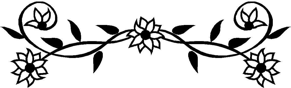 Black And White Flowers Borders Clipart