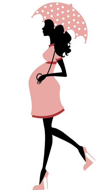 Pregnant Silhouette Girl Clipart