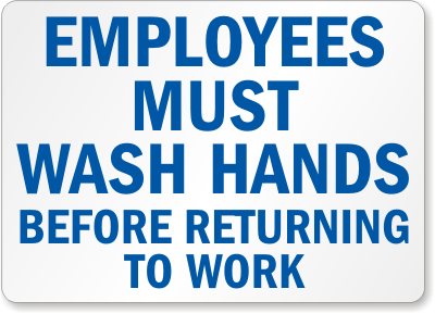 employees must wash hands