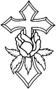 Cross With Rose Decal Car or Truck Window Decal Sticker or Wall ...