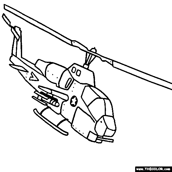 Helicopter and Military Chopper Online Coloring Pages | Page 1