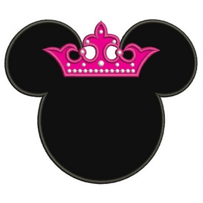 Clipart minnie mouse head with crown silhouette