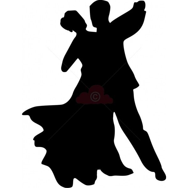 Duo dancing silhouette clipart