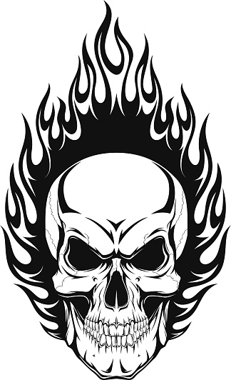 Skulls And Flames Clip Art, Vector Images & Illustrations