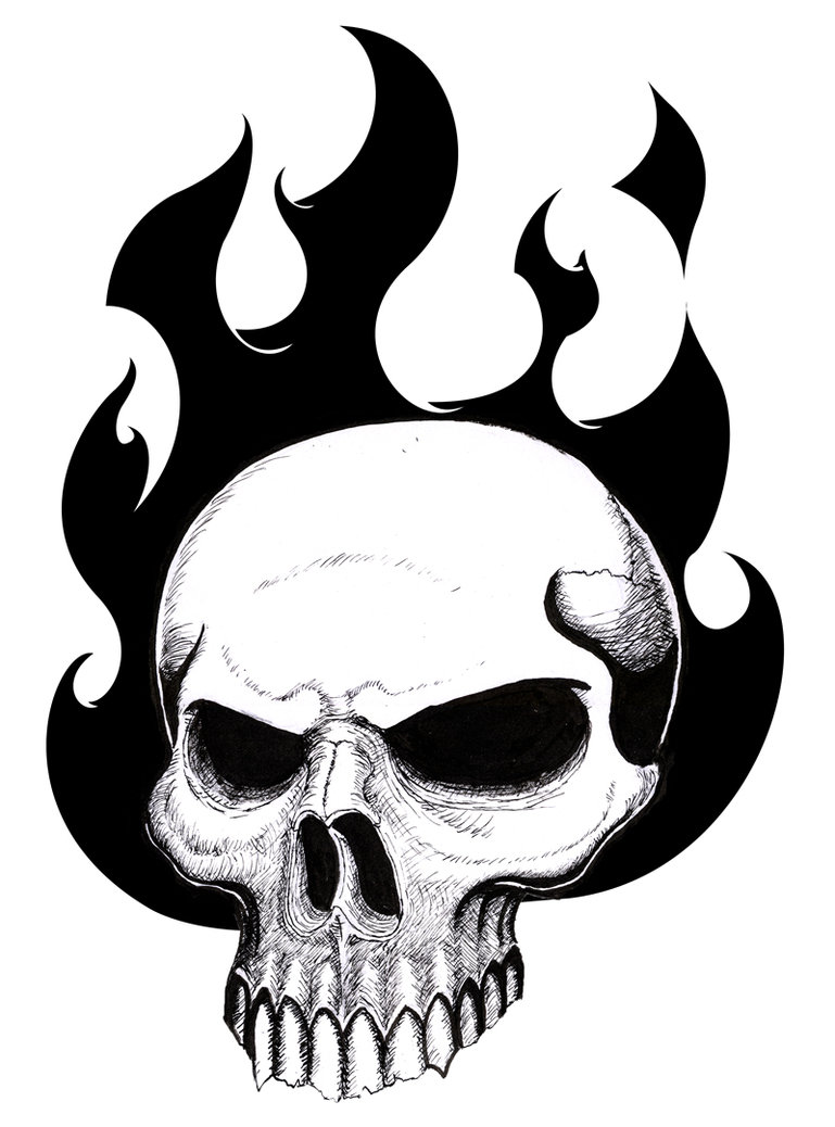 Flaming Skull Clipart