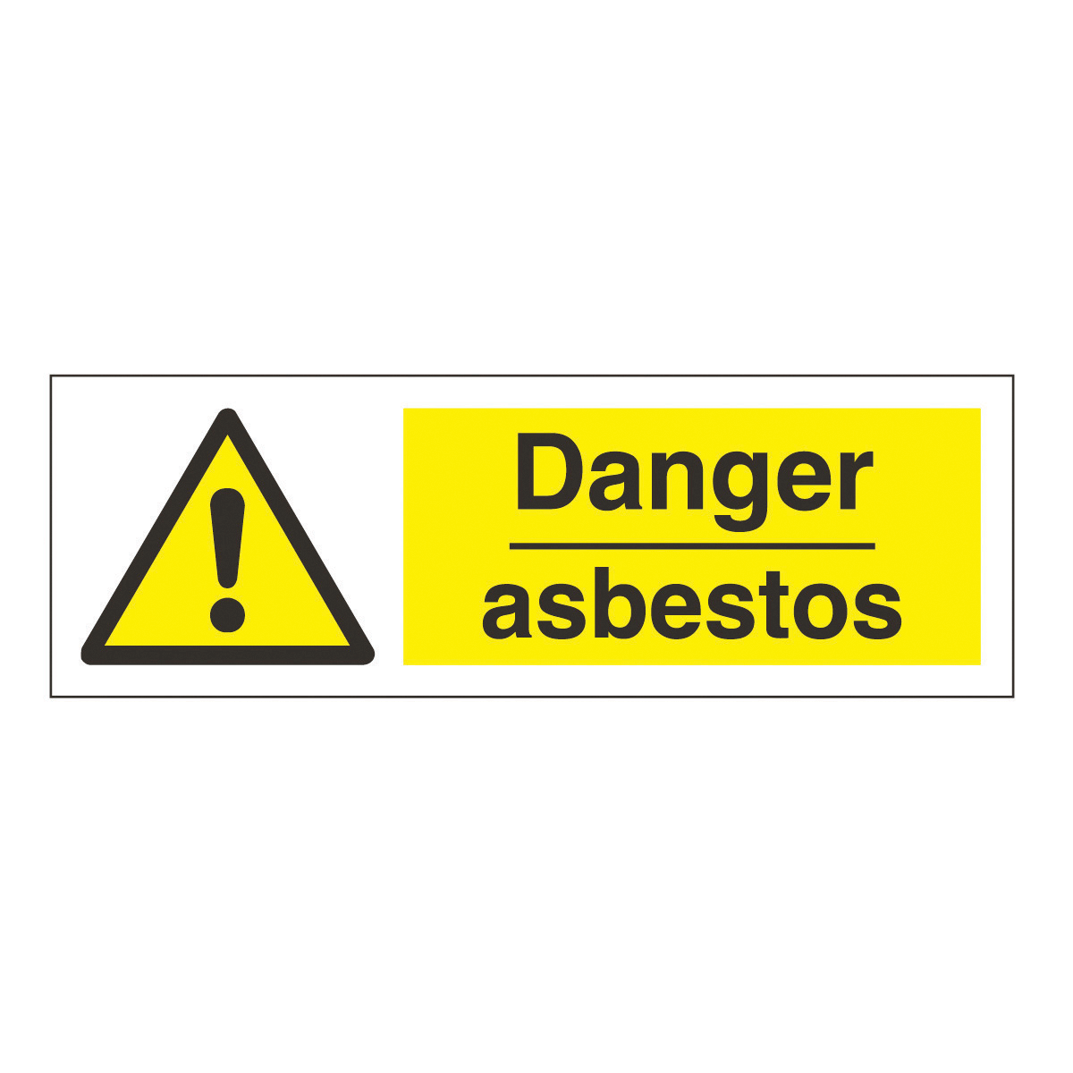 Horizontal Danger Asbestos Safety Sign - Hazard & Warning Sign ...