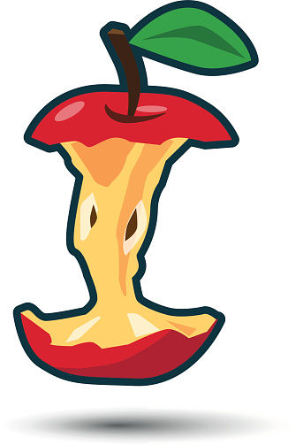 Cartoon Of The Apple Core Clip Art, Vector Images & Illustrations ...