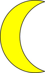 Yellow Crescent Moon Clipart