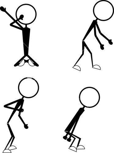 Funny Cartoon Stick Figures Characters Poses