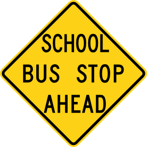 School Bus Stop Ahead Sign clip art - vector clip art online ...